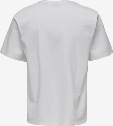 T-Shirt 'Fred' Only & Sons en blanc