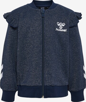 Hummel Athletic Zip-Up Hoodie in Blue: front