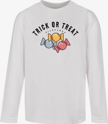 F4NT4STIC Shirt 'Trick Or Treat Halloween' in Wit: voorkant