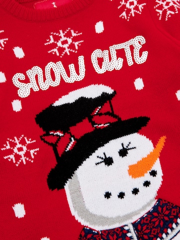 Threadgirls Pullover 'Snowman' in Rot