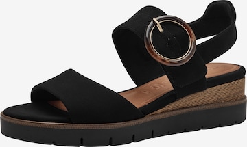 Sandales Tamaris en noir : devant