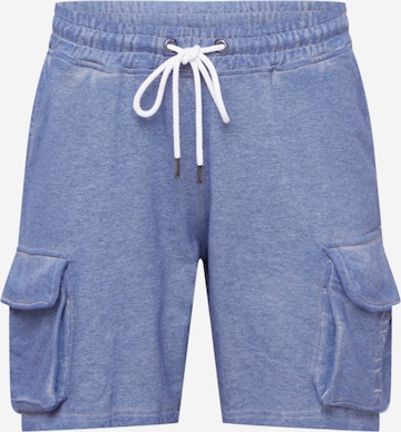 SikSilk Loose fit Cargo Pants in Blue: front