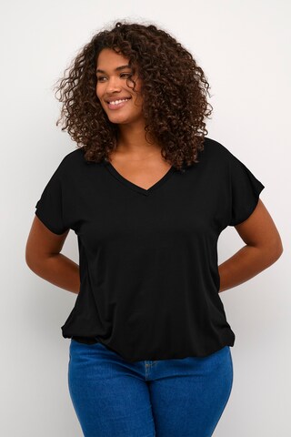 KAFFE CURVE - Camisa 'Jena' em preto: frente