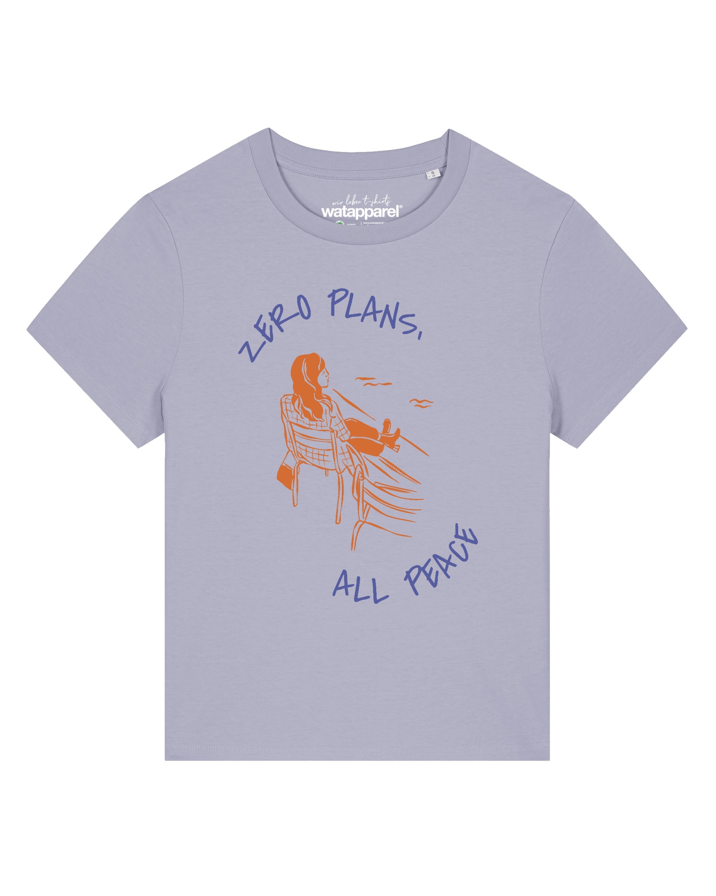 Watapparel T-Shirt ' Zero plans all peace ' in XXL in flieder, Produktansicht