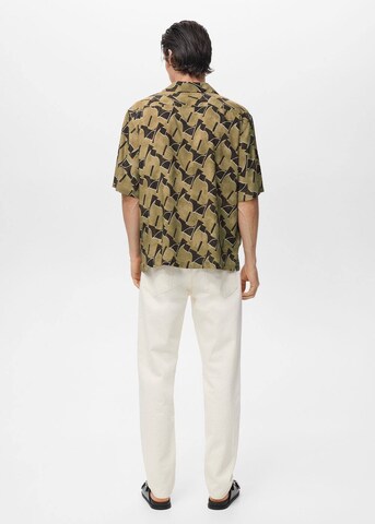 MANGO MAN Regular fit Button Up Shirt 'David' in Green