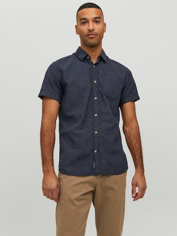 Coupe regular Chemise 'Abel' JACK & JONES en bleu : devant