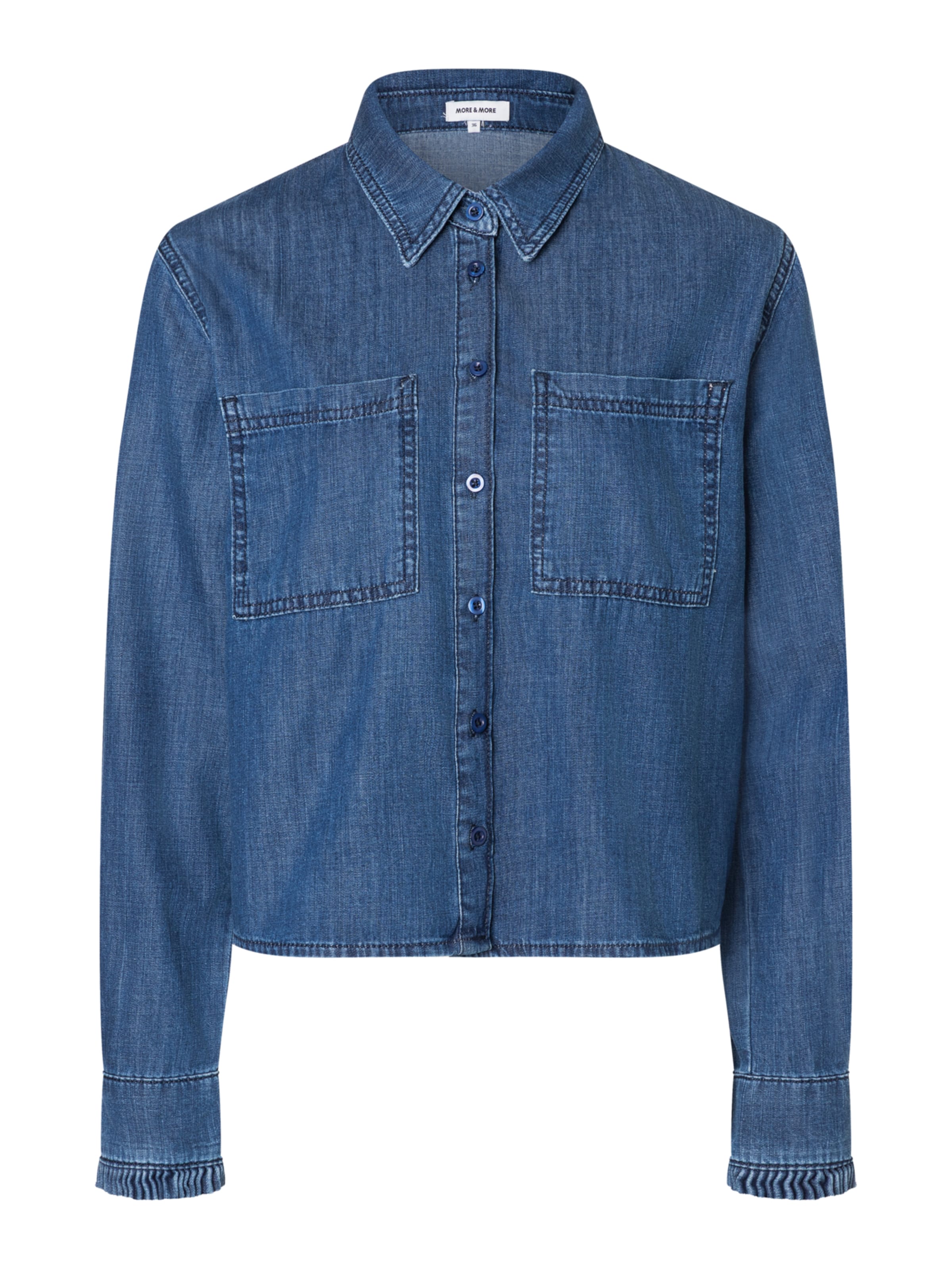 MORE & MORE Bluse in blue denim, Produktansicht