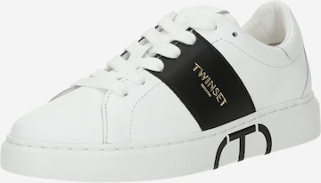 Twinset حذاء رياضي بلا رقبة بلون أبيض: الأمام