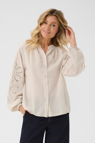 Cream Blouse 'Timia' in Beige: voorkant