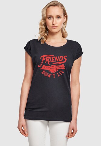 ABSOLUTE CULT T-Shirt 'Stranger Things - Friends Dont Lie' in Blau: predná strana