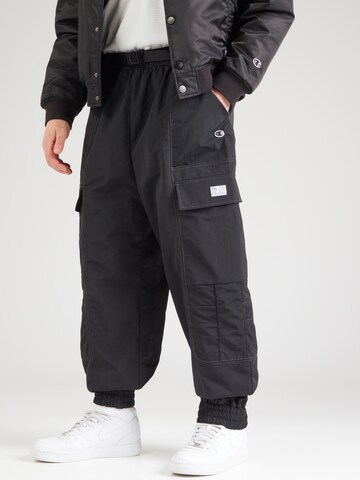 Champion Authentic Athletic Apparel Tapered Cargo trousers in Black: front