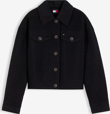 melns Tommy Jeans Starpsezonu jaka: no priekšpuses