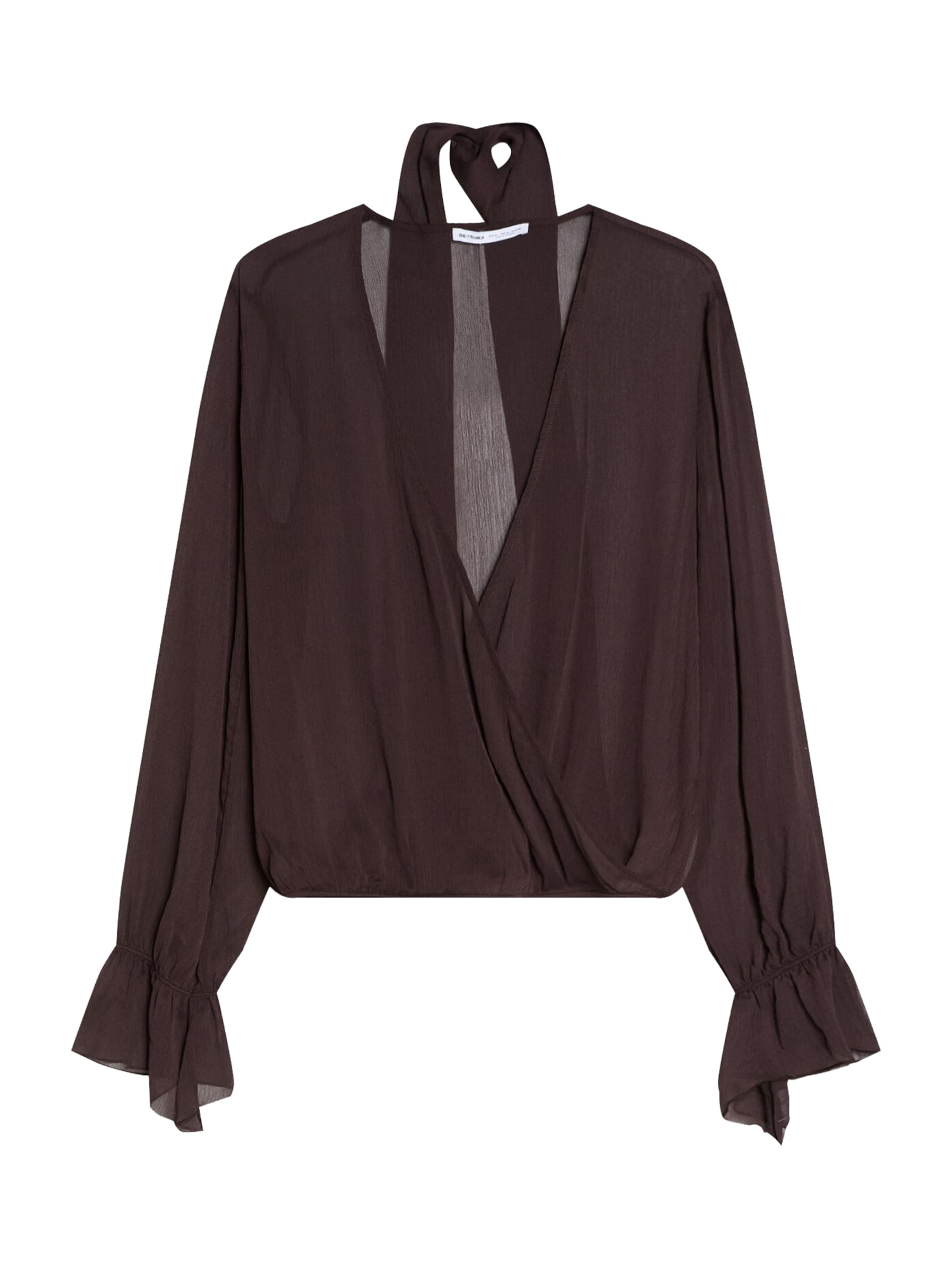 Bershka Blúzka - Hnedá: predná strana