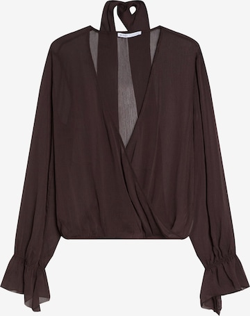 BershkaBluza - smeđa boja: prednji dio