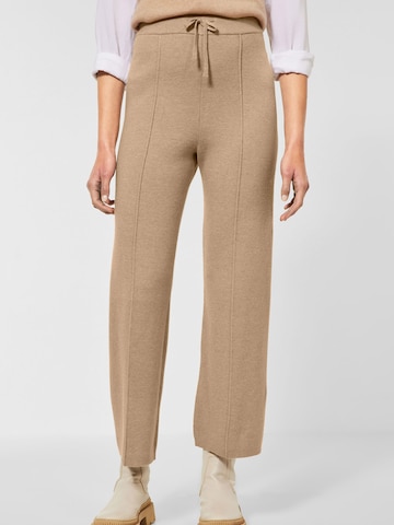 STREET ONE Wide leg Pants in Beige: front