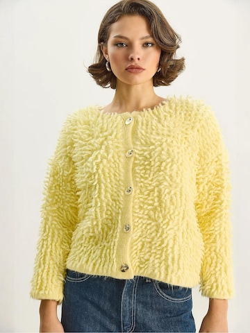 Bianco Lucci Gebreid vest in Geel: voorkant