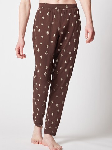 Skiny Pajama Pants in Brown: front