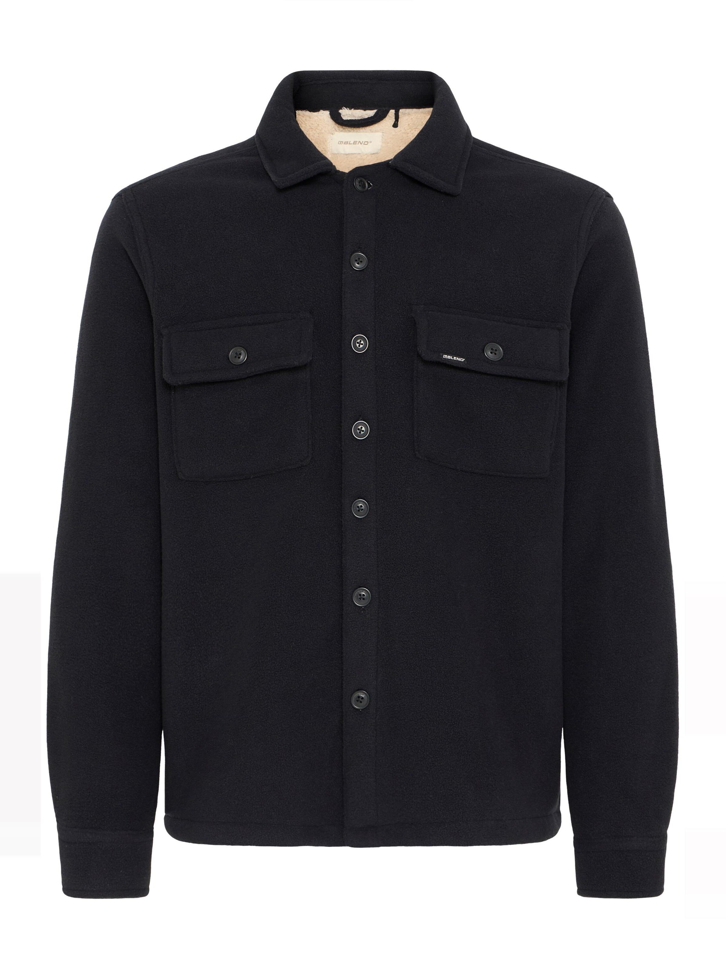 BLEND Comfort Fit Övergångsjacka 'BHBaki' i svart: framsida