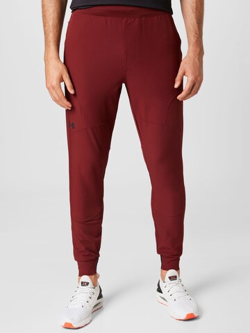 UNDER ARMOUR Regular Sports trousers 'UNSTOPPABLE' in Red: front