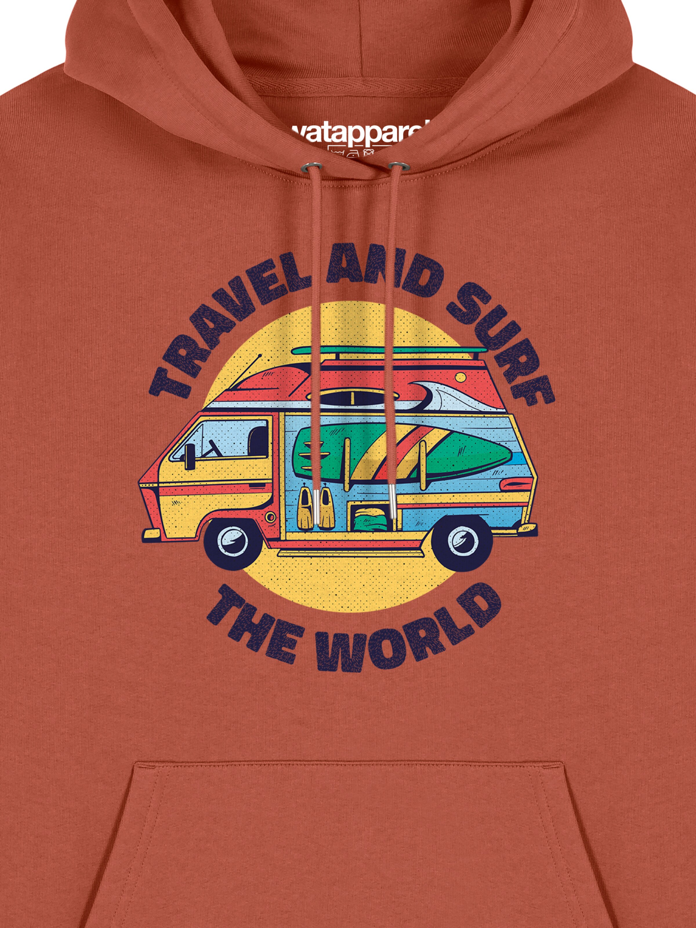 Watapparel Sweatshirt 'Travel and surf' in Braun