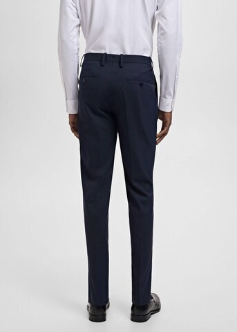 MANGO MAN Slim fit Pleated Pants 'Milan' in Blue