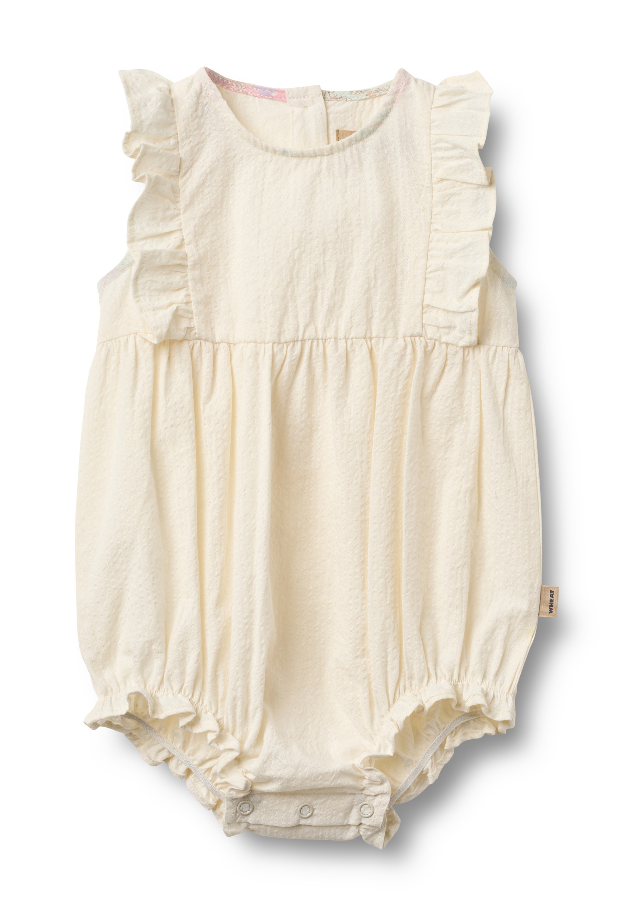 Barboteuse / body 'Emmaline' WHEAT en blanc : devant