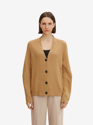 TOM TAILOR Knit Cardigan in Beige: front