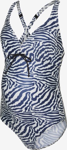 MAMALICIOUS Triangel Badpak 'Josefine' in Blauw: voorkant