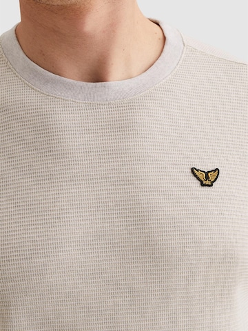 PME Legend Paita 'T-shirt with two-tone stripe pattern and texture' värissä beige