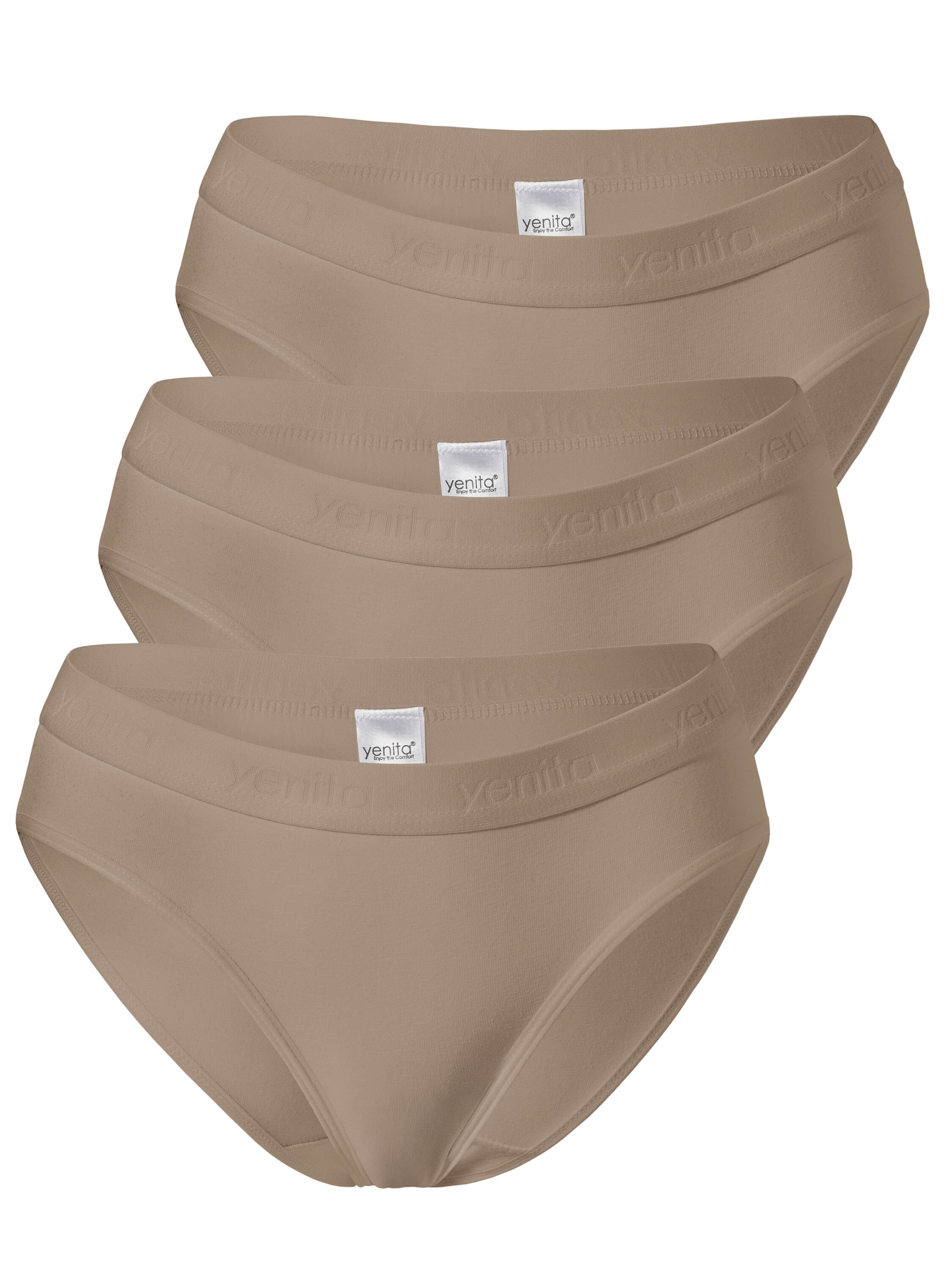 Yenita Slip ' Damen Slips mit elastischem Logobund ' in Beige: voorkant