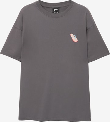 Pull&Bear Paita 'STWD SUMMER TENSION 04 FLIP FLO' värissä harmaa: etupuoli
