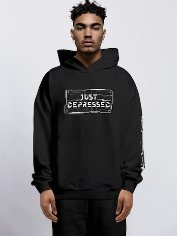 JustDepressed Clothing Sweatshirt 'Good Times - heavy oversized Hoodie 500GSM'‌‌ in Schwarz: Vorderseite