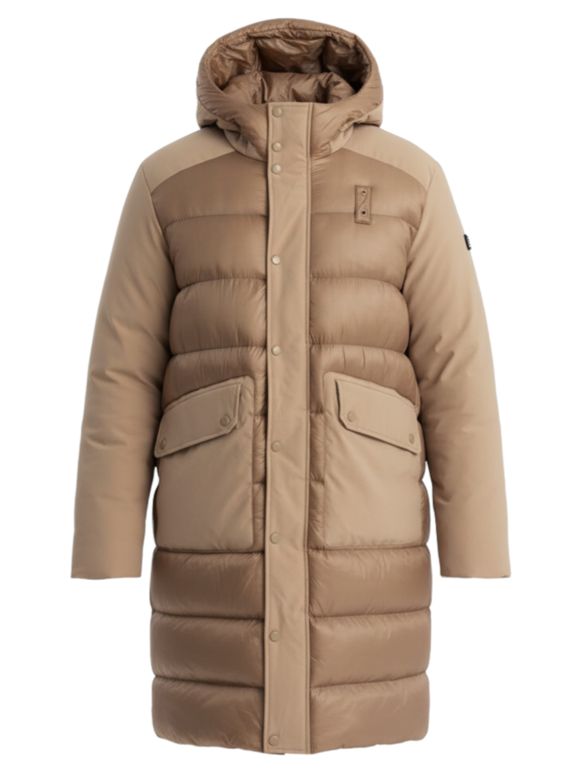 Ombre Winterjas in de kleur Karamel, Productweergave