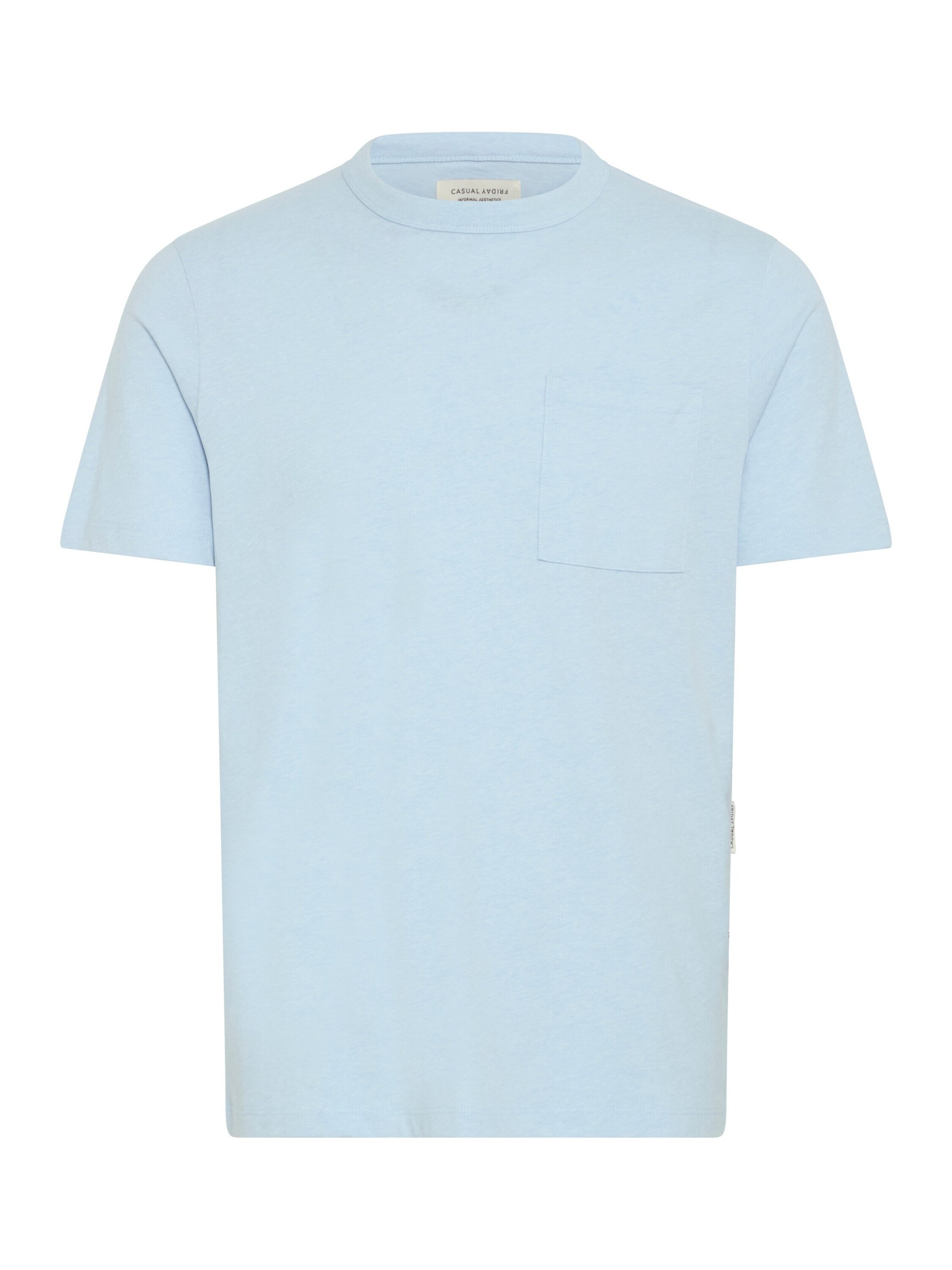 Casual Friday Shirt ' CFJASPER mélange tee with chest pocket ' in Blue: front