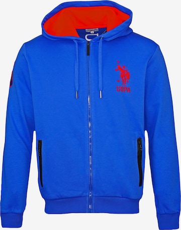 U.S. POLO ASSN. Zip-Up Hoodie 'Brya' in Blue: front