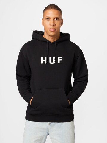 Sweat-shirt HUF en noir : devant