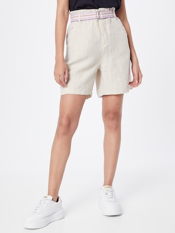 ESPRIT - Loosefit Pantalón chino en beige: frente