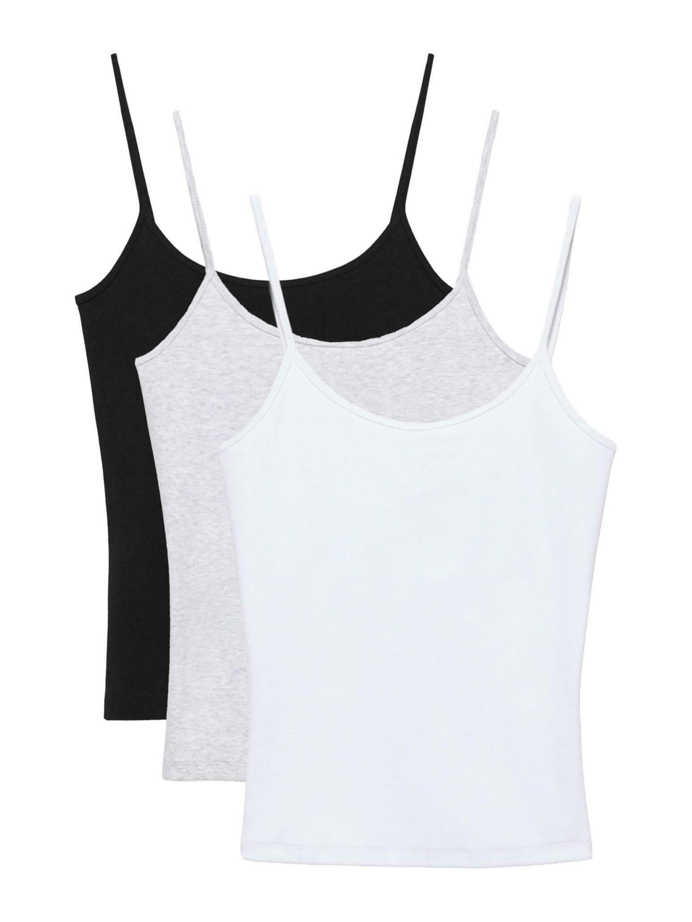 Pull&Bear Overdel i XS i grå-meleret / sort / hvid, Produktvisning