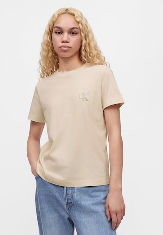 Calvin Klein Jeans Μπλουζάκι σε μπεζ: μπροστά