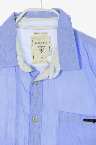 GUESS Button Up Shirt in M in Blue