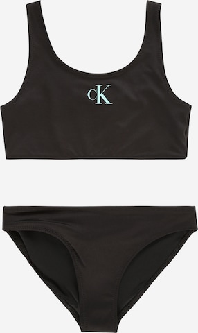 Calvin Klein Swimwear Bralette Bikini in Black: front