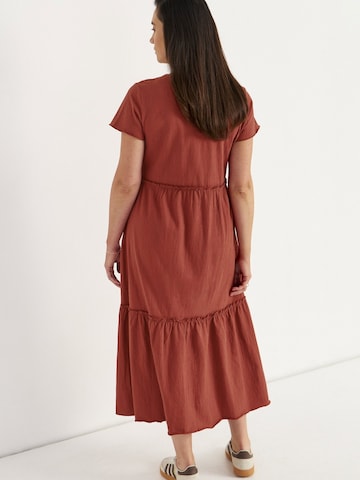 Cellbes of Sweden Kleid aus zerknittertem Baumwolljersey in Rot