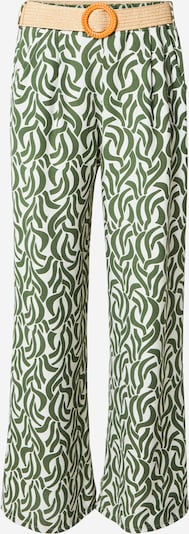Klostuotos kelnės 'Mi44laa' iš ZABAIONE, spalva – žalia / balta, Prekių apžvalga
