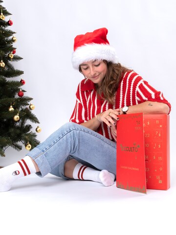 Occulto Sports socks 'Adventskalender' in Red: front