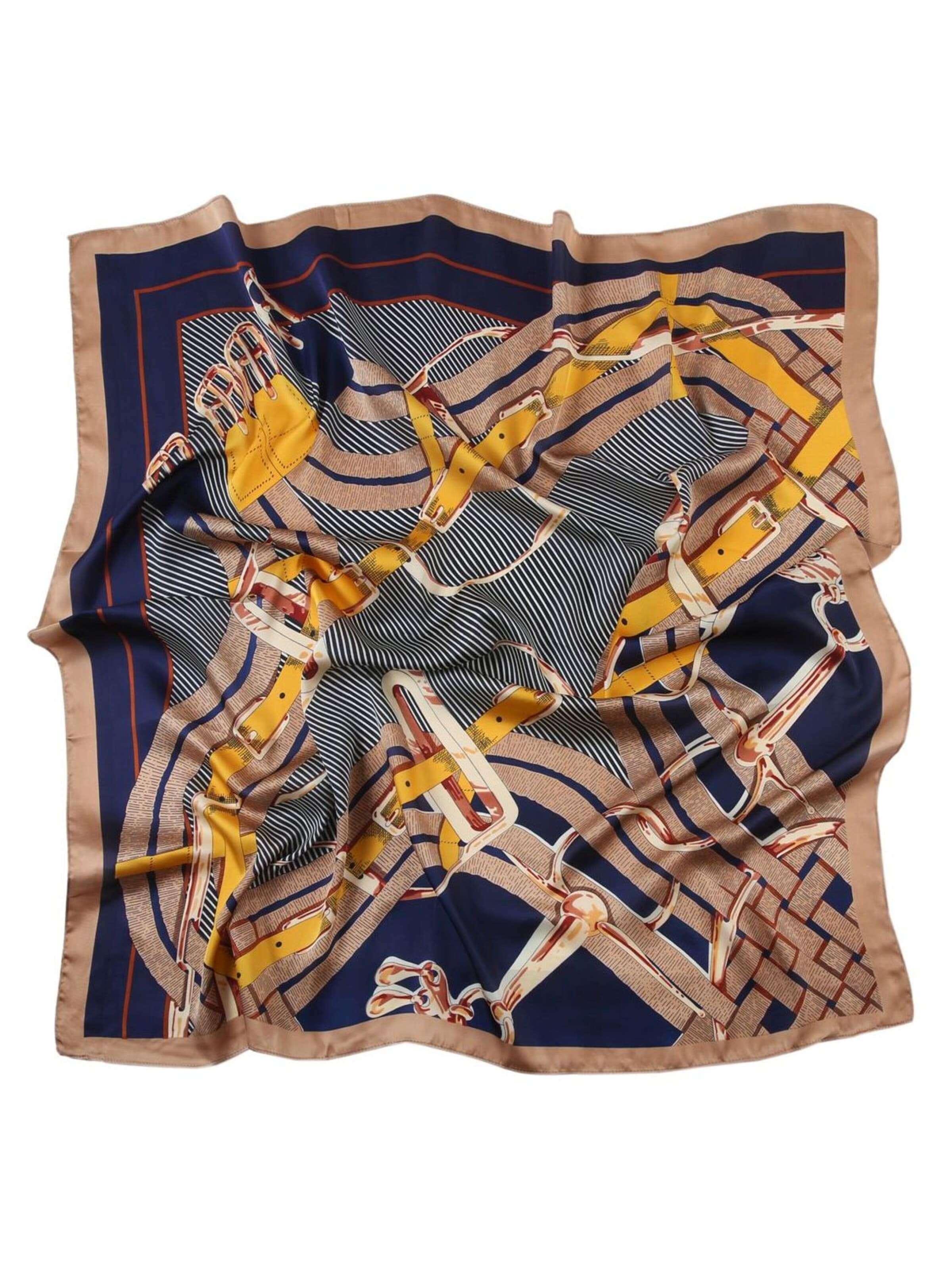 alberto cabale Schal 'Grand carré de Soie Interbelts Zoé'‌‌‌ in Blau: Vorderseite