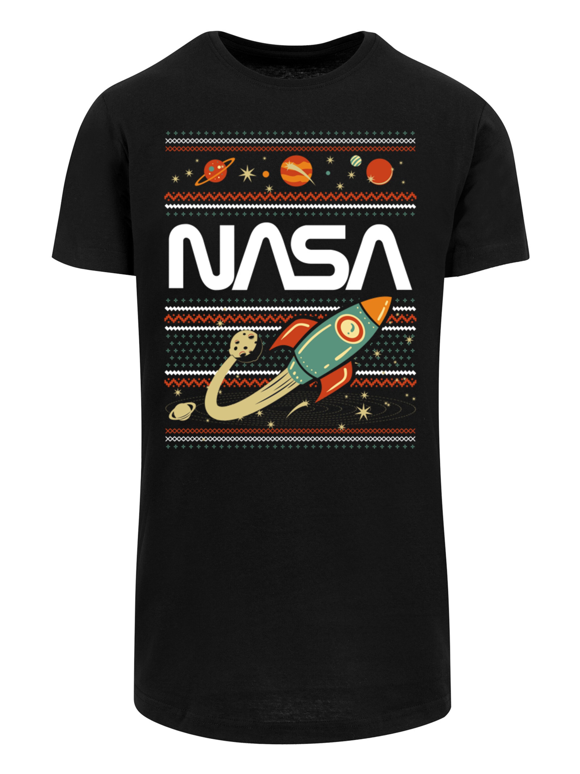 F4NT4STIC Shirt 'Nasa Fair Isle' in Black: front