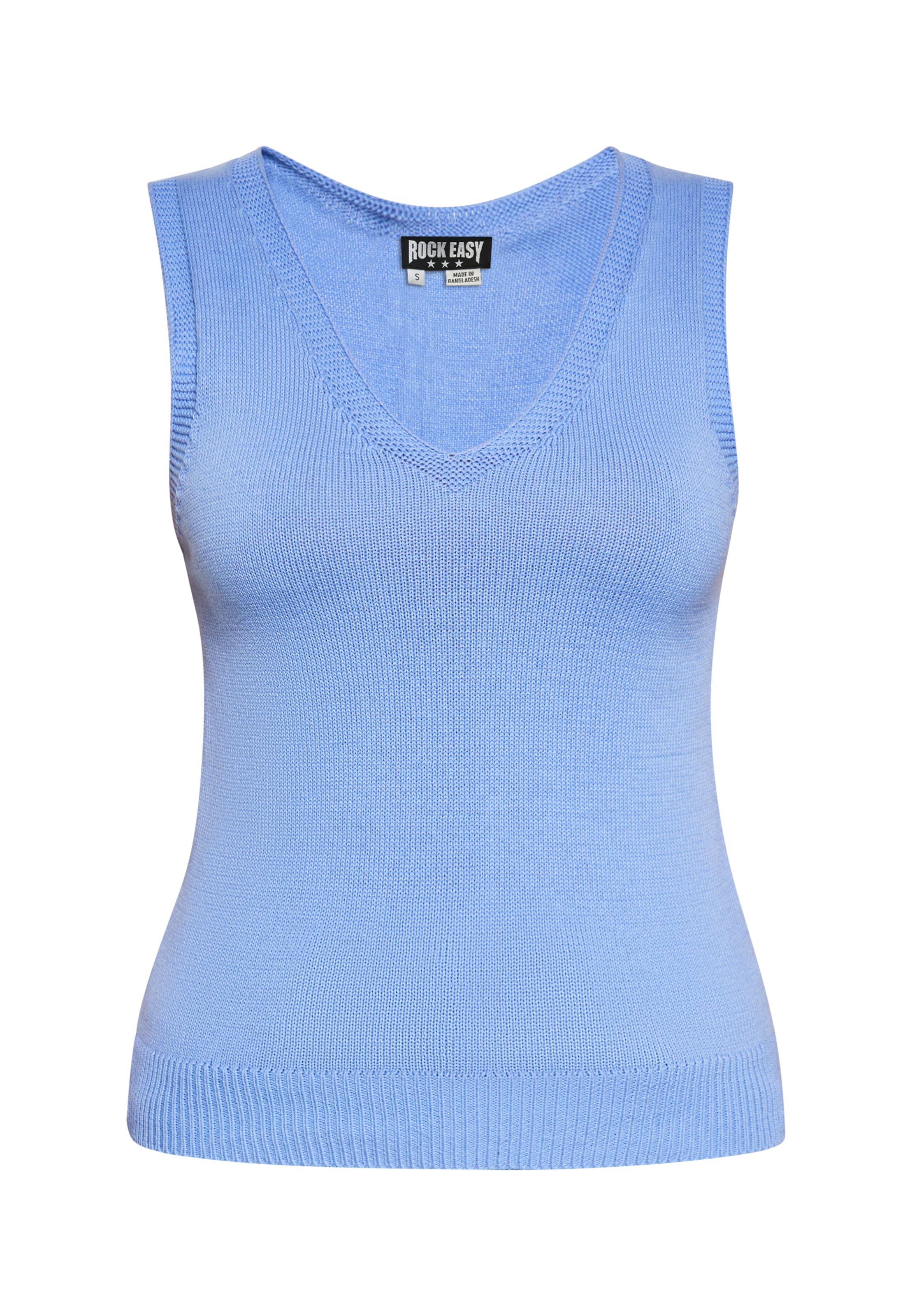 ROCKEASY Top z dzianiny w kolorze niebieski: przód