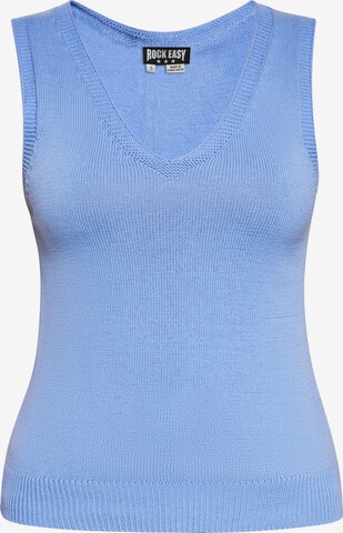 ROCKEASY Knitted Top in Blue: front