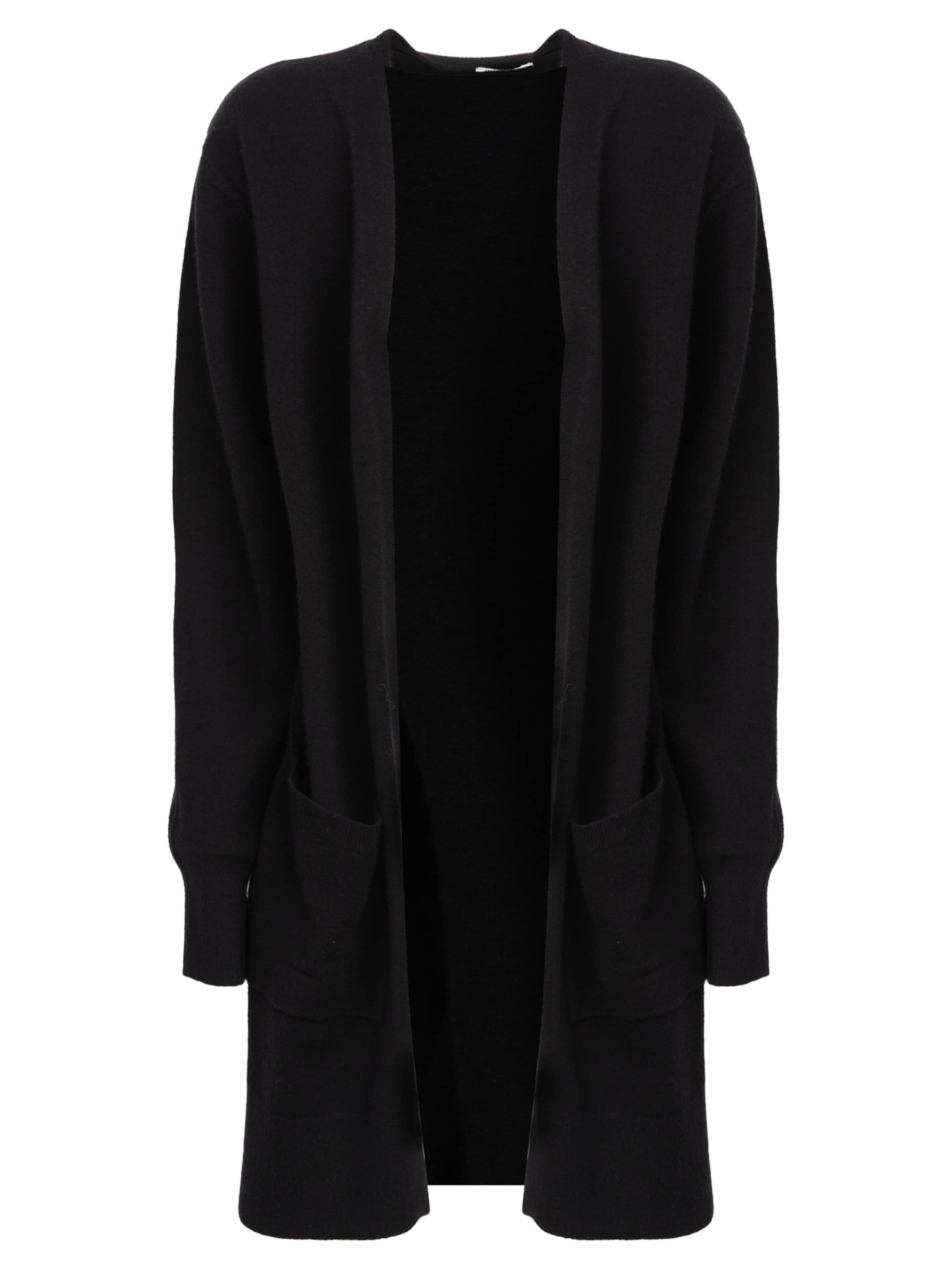 Influencer Πλεκτή ζακέτα σε μαύρο: μπροστά