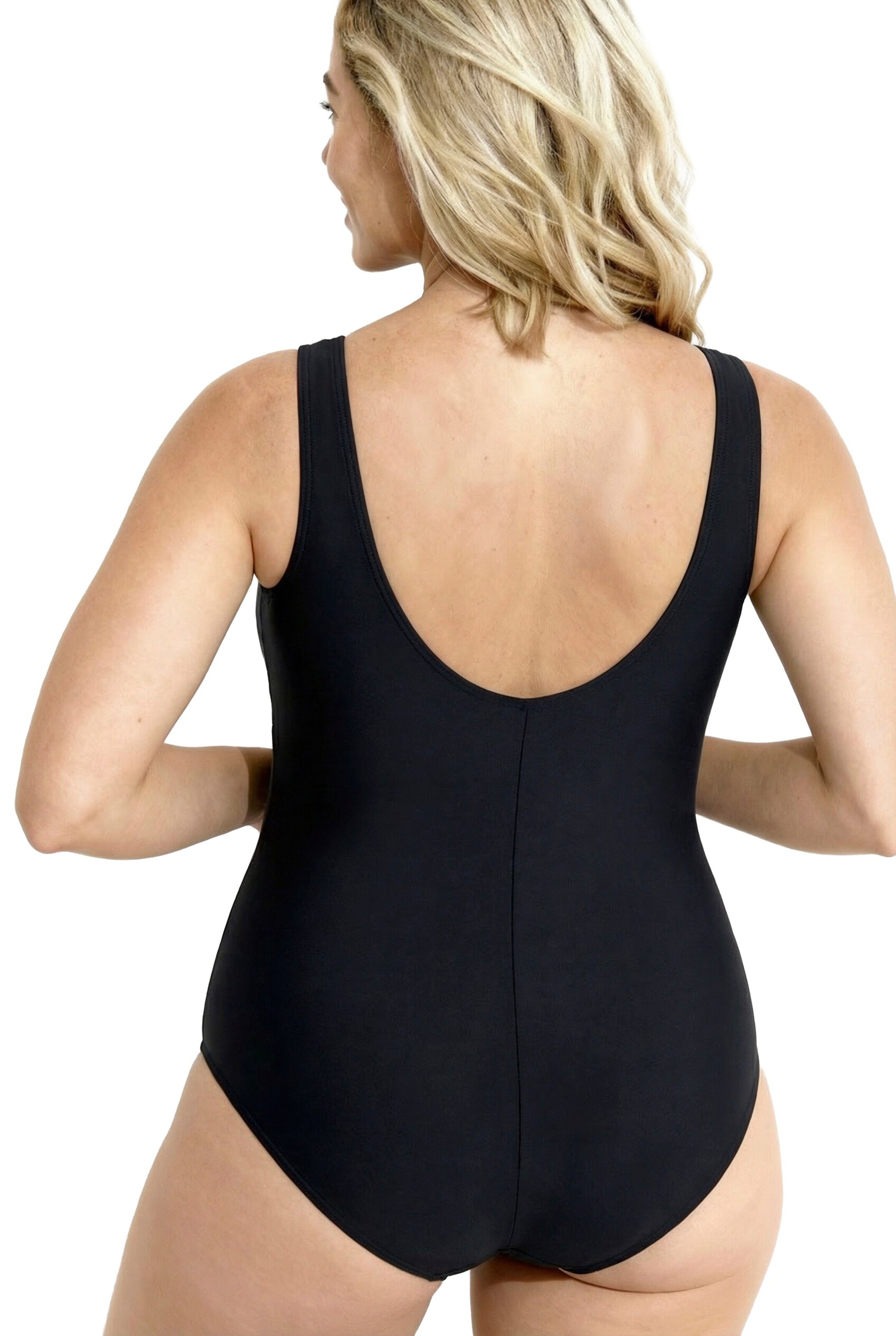 Ulla Popken Bustier Badpak 'Alice' in Zwart